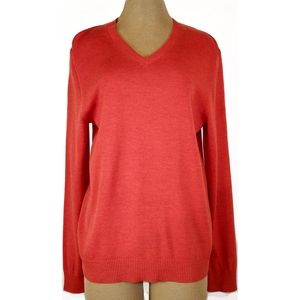 NEW 100% Soft Merino Wool Banana Republic Light Weight Oversized Orange Sweater